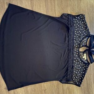 Apt. 9 Black and White Polka Dot Blouse